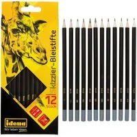 Idena Bleistift Idena 23906 - Bleistifte zum Skizzieren, Verschiedene Härtegrade, 12