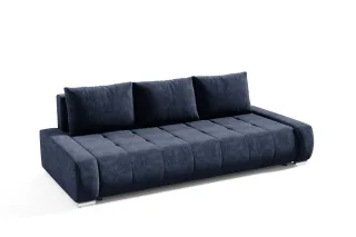 Sofa 3-Sitzer mit Schlaffunktion VOGAR Stoff Aston Dunkelblau