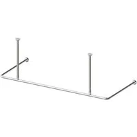 Aquabad® Duschvorhangstange Hastaflex Frame Duschvorhangstange, 2-läufig, kürzbar, Aluminium, 165cm x 70cm