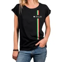 MAKAYA Print-Shirt Damen Italienische Mode Italia Top Italien Trikot Herz Italiano Style mit Druck