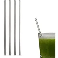 Bestlivings Trinkhalme 11608 Edelstahl Strohhalme, (Set, 4-tlg), (4 Stück + Reinigungsbürste) 21cm - nachhaltig und Umweltfreundlich
