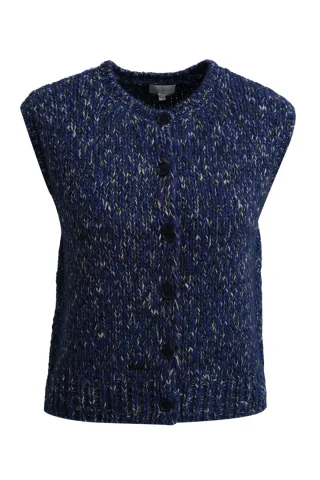 Milano Italy - sleeveless roundneck Vest navy print - Gr. - XL