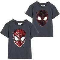 Cerdá T-Shirt Spider-Man - Marvel Jungen Kurzarmshirt mit Wendepailletten-Design Gr. 98 - 122 cm
