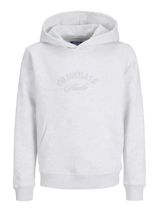 JACK&JONES - JORBLEECKER BRANDING SWEAT HOOD BF JNR bright white - Gr. - 152