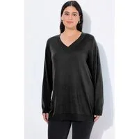 Ulla Popken Strickpullover Pullover V-Ausschnitt Langarm weicher Feinstrick