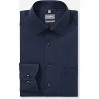 OLYMP Langarmhemd Luxor comfort fit Struktur - Satin, comfort fit, Businesshemd, New-Kentkragen
