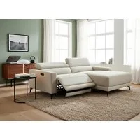 OTTO home Ecksofa LEWII, L-Form, 213 cm - elektr. Relaxfunktion, mit USB A/C-Anschluss. Federkern, verstellbaren Kopfstützen, Webstoff
