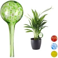 relaxdays Tropfer 4 x Bewässerungskugel Glas grün