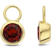 NICEANDnoble Einhänger für Ohrschmuck 585er Gelbgold ein Paar kleine Ohrring-Einhänger mit Granat
