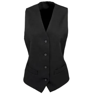 Premier Damen/Damen gefütterte Polyesterweste / Barkleidung / Catering (2er-Pack) (Schwarz)