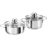Kopf Topf-Set Parvus, Edelstahl (2-tlg), Kleine Töpfe, 12 + 14 cm, inkl. Deckel, Induktion, Set