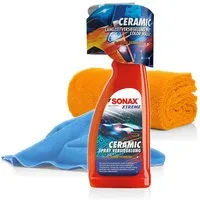 detailmate Reinigungs-Set SONAX XTREME Ceramic Spray Versiegelung Set + 2x Mikrofasertuch, (3-St), Coating Keramik Versiegelung für Autos