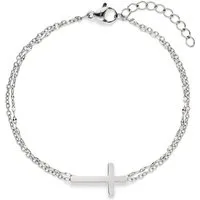 s.Oliver Armband S.Oliver Damen-Armband Edelstahl Kreuz