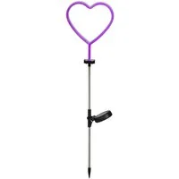 MARELIDA LED Solarleuchte LED Solar Gartenstecker Herz Gartenstab pinkes Neonherz H: 72cm, LED Classic, pink