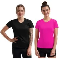 Rogelli Funktionsshirt Laufshirt Damen Atmungsaktives Kurzarmshirt 2er-Pack