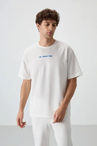 Übergröße Bedrucktes Rundhals-T-Shirt