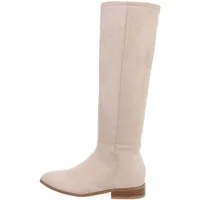 Ital-Design Elegante Knöchelstiefel aus hochwertigem Material für Damen Stiefel Blockabsatz Flache Stiefel in Beige