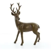 Home-trends24.de Dekofigur Hirsch Reh Figur Dekofigur Skulptur Landhaus Steinfigur Tierfigur