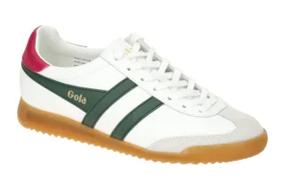 Gola CLB622WA Torpedo Leather Sneaker wei?/evergreen/fuchsia, flach, Damen