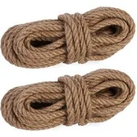 relaxdays Juteseil 12 mm x 10 m 2er Set Bastelgarn