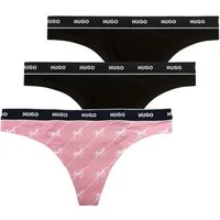 HUGO String Triplet Thong Design (3-St) mit umlaufenden Markenschriftzug