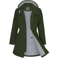 ATLASLAVA Regenjacke Damen Lang – Wasserdicht & Atmungsaktiv mit Kapuze (1-St) Übergangsjacke für Outdoor
