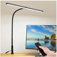 Novzep Schreibtischlampe LED Tischleuchte Klemmtischleuchte 18W, 46 cm Monitorlampe, dimmbar & augenschonend mit Fernbedienung, Tischleuchte