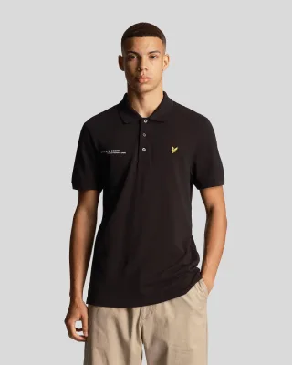 Men's Lyle and Scott Plain Polo Shirt Co-Ordinates Print in black