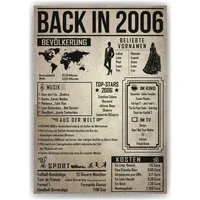 Tigerlino Poster 20. Geburtstag Geschenkidee Back in 2006 Rückblick Frau & Mann, Geburtstagskarte DIN A4