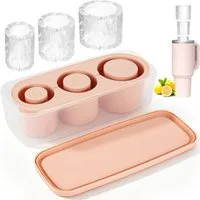 BlingBin Eiswürfelform 3 Fach Eiswürfelbehälter Silikon mit Deckel, Stanley Cup Eiswürfel, (1er Set 1-tlg), Wiederverwendbare Eiswürfelschale für 20-40 oz, Cocktails, Whisky