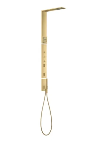 Hansgrohe Duschpaneel Axor ShowerComposition Thermostat Kopfbrause 110/220 1jet, brushed gold optic, 12595250