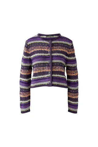 Oui - Strickjacke dk violett orange - Gr. - 36
