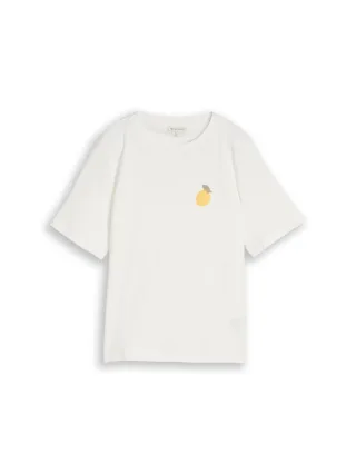 Tom Tailor - T-Shirt mit Print weiß - Gr. - L