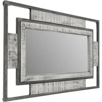 Massivmoebel24 Spiegel (1-St., Spiegel Mango 76x4x122 grau lackiert HEAVY INDUSTRY #155), Spiegel Mango 76x4x122 grau lackiert HEAVY INDUSTRY #155