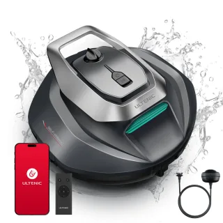 [EU Direct]Ultenic Pooleco 10s Cordless Robotic Pool Cleaner with APP/Remote Control, 3-Motor Suction, 90Mins Runtime,50
