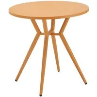Liadomo Gartentisch Lesina, runder Bistrotisch, Balkontisch, Outdoor-Esstisch Ø 80 cm (robuster Alu-Tisch für Terrasse & Balkon, 1 Tisch), Outdoor-Tisch in Orange, rund