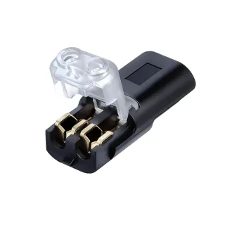 D2 Quick-connect Terminal Double Wire Plug-In Connector With Locking Buckle 2 Pin 300V 9A Quick-Clip Fasteners Low Volta