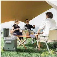 Outsunny Kühlbox Kompressor Mini Kühlschrank leiser elektrisch bis -20℃, 33 l, 12,240 Volt, für Auto, Steckdose, LKW, Camping, Boot, Grün