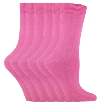 Sock Snob - 6 Paar Damen einfarbige Baumwollsocken