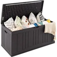 COSTWAY Auflagenbox, 300L Gartenbox mit Gasdruckfedern, abschließbar