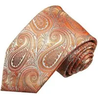 Paul Malone Krawatte paisley brokat Schmal (6cm), orange 2015
