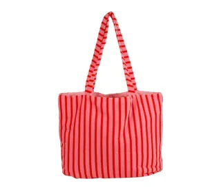 SEMA Design - Gestreifter Shopper aus weichem Material pink/rot - Gr. - OS