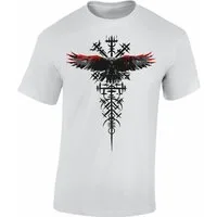 Baddery Print-Shirt Wikinger T-Shirt: „Blutrabe“ - Viking Shirt - Nordisches Raben Shirt, hochwertiger Siebdruck, auch Übergrößen, aus Baumwolle
