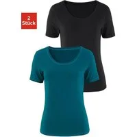 Vivance T-Shirt aus elastischer Baumwoll-Qualität (2er-Pack) sommerliche T-Shirts