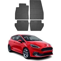 OMAC Auto-Fußmatten für Ford Fiesta MK 2017-2024 Gummimatten Schwarz 4 tlg (4 St), für Ford Fiesta MK 2017-2024 Ford Fiesta MK 2017-2024, Antirutsch,Wasserfest,Einfache Installation