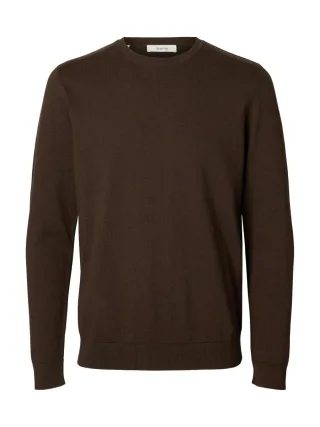 selected men - Langarm Strickpullover braun - Gr. - M
