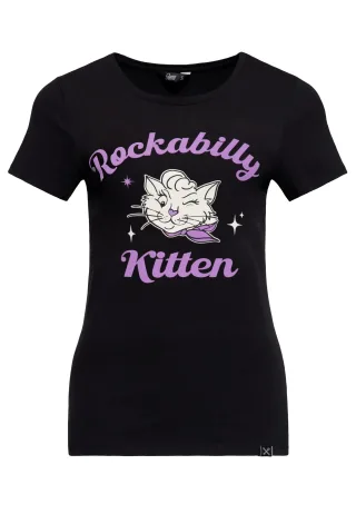Queen Kerosin Damen T-Shirt Rockabilly Kitten