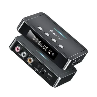 bluetooth 5.0 Audio Adapter NFC LED Display 500mAh Hands-free Calling 3.5MM AUX RCA Support USB/TF Card Playback bluetoo