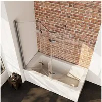 Boromal Badewannenaufsatz Badewannenfaltwand 3-teilig / 2-teilig Duschwand Faltbar für Dusche, Sicherheitsglas, Duschabtrennung