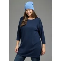Laura Scott CURVE Longpullover Große Größen aus fließendem Feinstrick mit seitlichem Schlitz